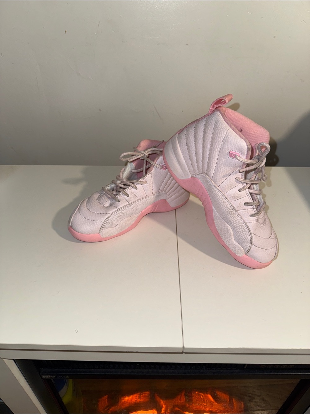 Jordan Kids Pink and White High-Top Sneakers